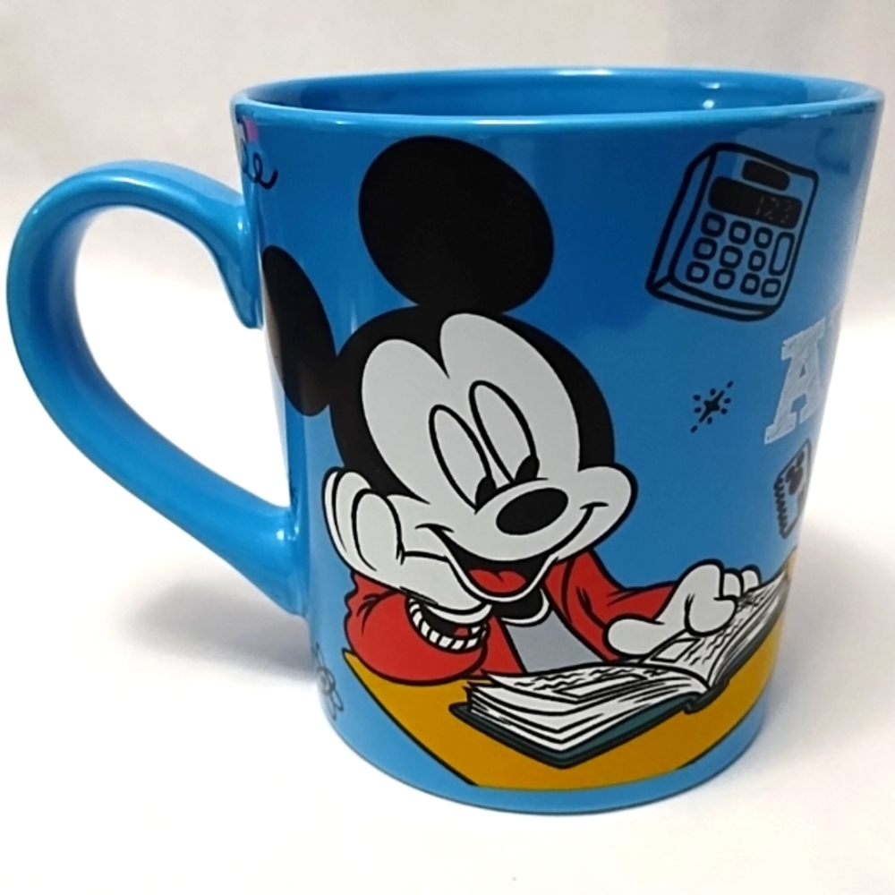 Disney Mickey Mouse " Awesome Teacher " Blue Coffee Mug